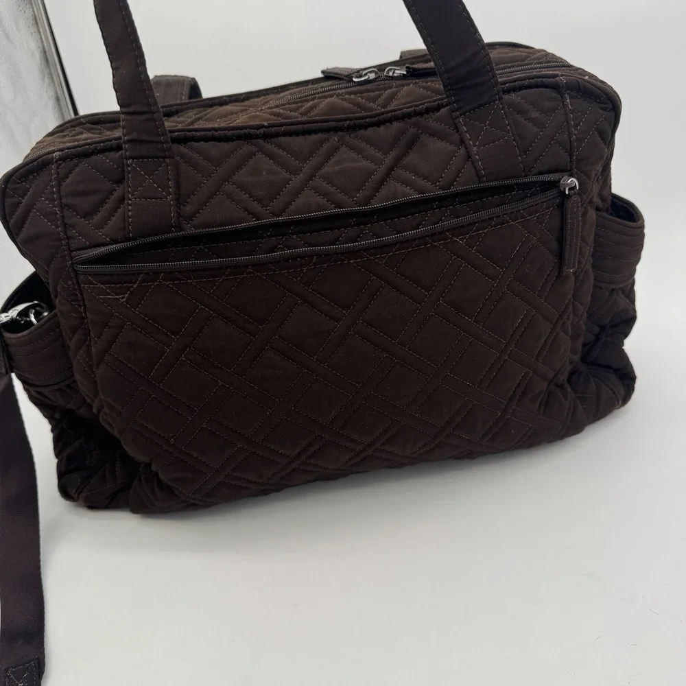 Vera Bradley Stroll Around Baby Bag‎ Espresso Brown Quilted Diaper Tote Travel